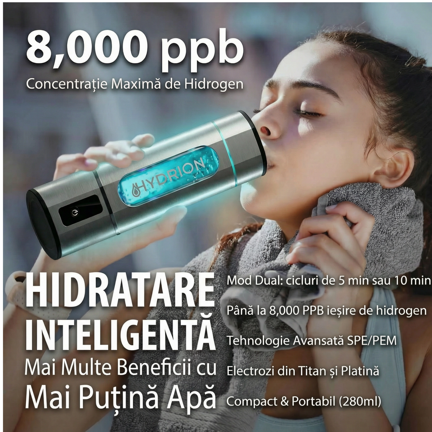 Hydrion Pulse Hydrogen Water Bottle