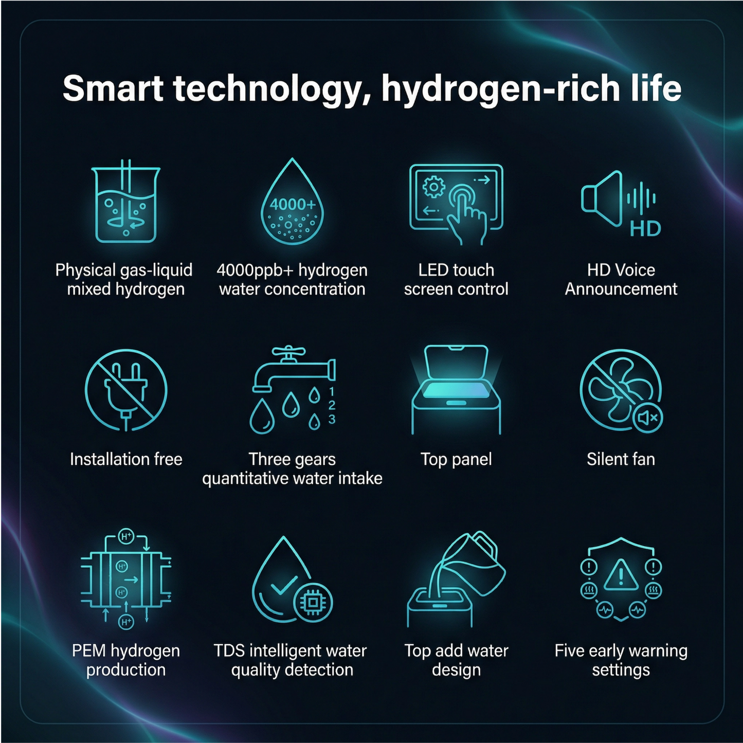 Aparat de apă cu hidrogen Hydrion Onyx + inhalator