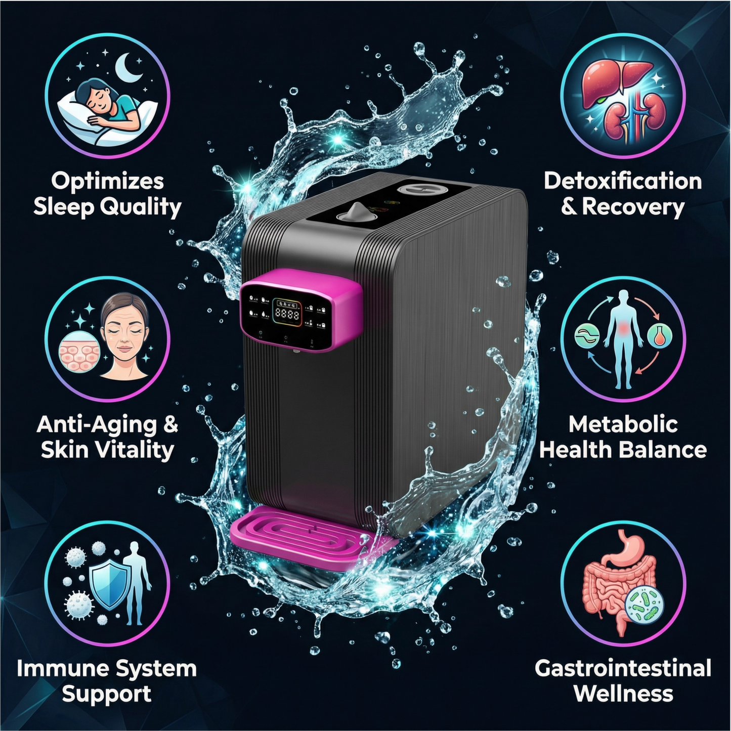 Aparat de apă cu hidrogen Hydrion Onyx + inhalator