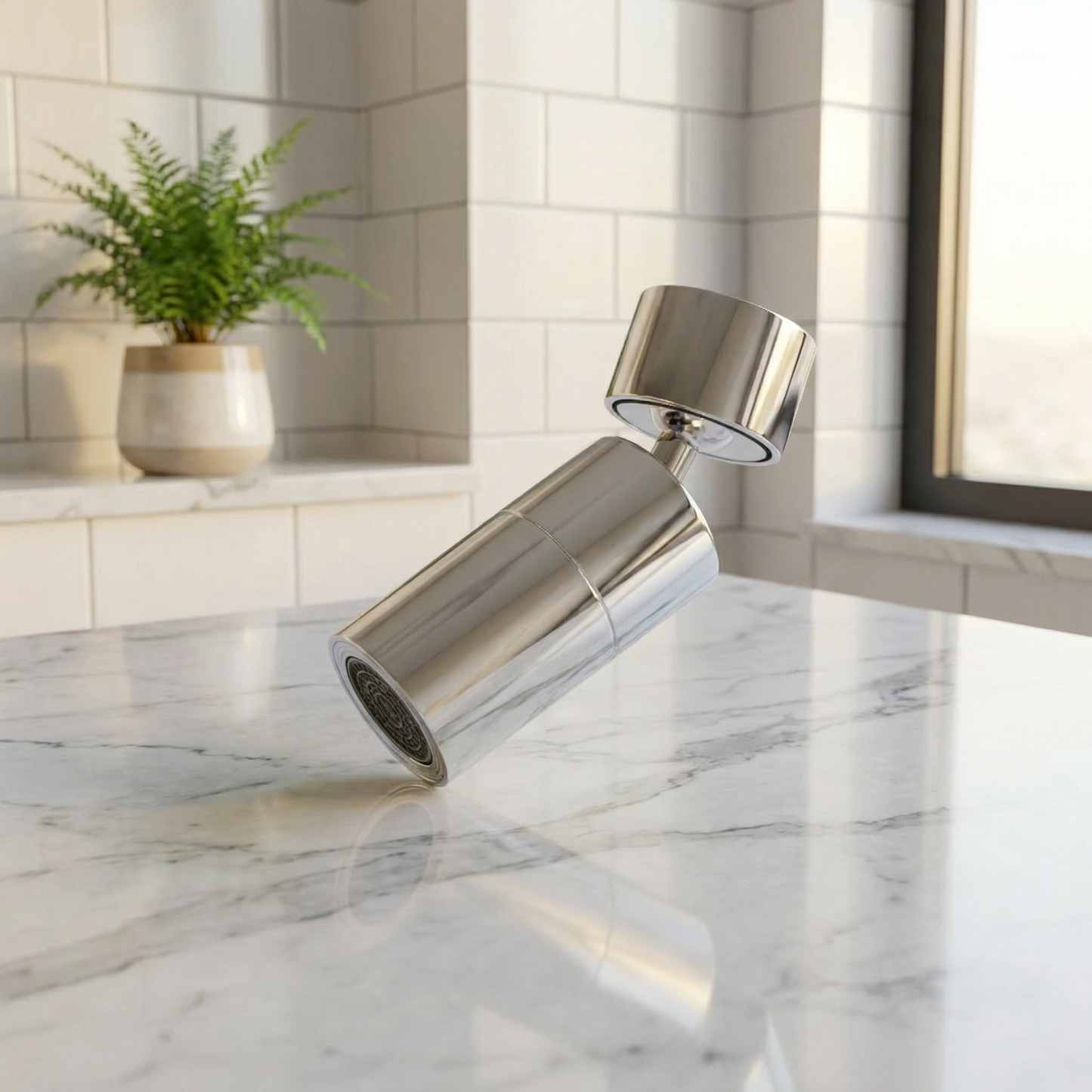 Filtru de apă pentru robinet rotativ 1080° – Filtrare cu cărbune activat în 4 straturi, alamă fără plumb, potrivire universală, 8 filtre de schimb incluse