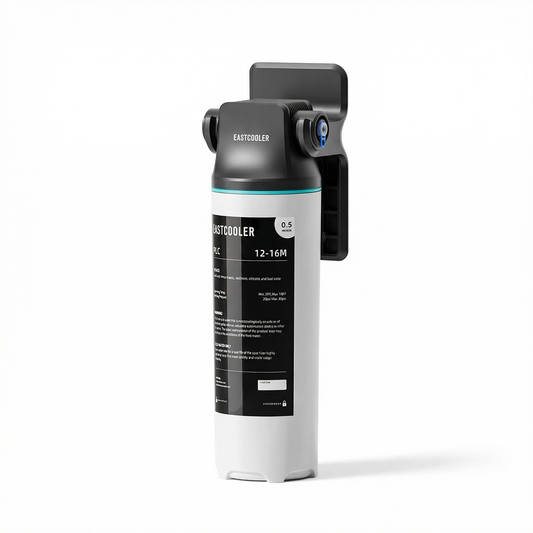 Post-filtru cu schimbare rapidă pentru remineralizare alcalină pentru sisteme RO – Restaurează pH-ul 7,5+, bloc de carbon de 0,5 microni, 1/4" Conexiune rapidă, accesoriu pentru sub chiuvetă