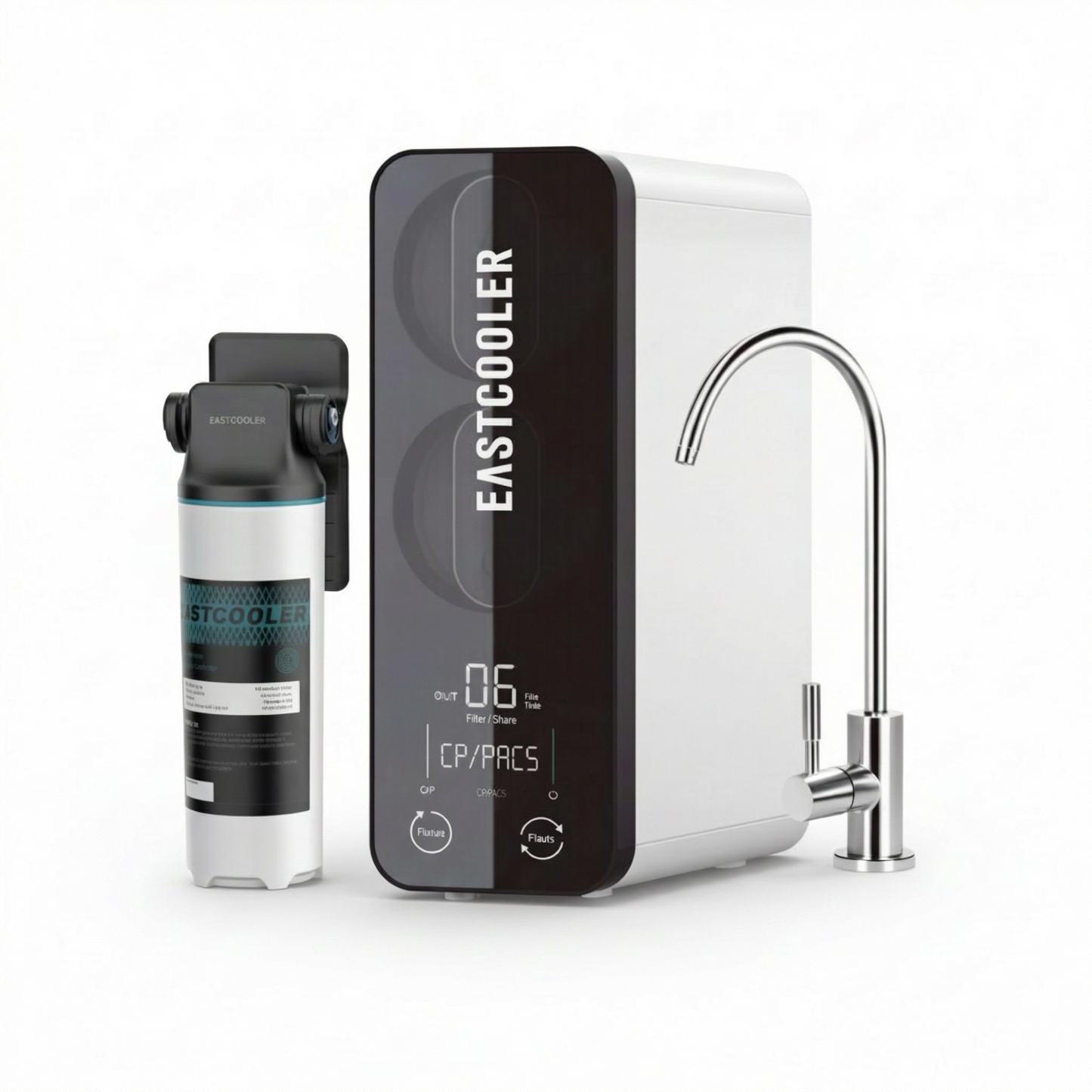 Post-filtru cu schimbare rapidă pentru remineralizare alcalină pentru sisteme RO – Restaurează pH-ul 7,5+, bloc de carbon de 0,5 microni, 1/4" Conexiune rapidă, accesoriu pentru sub chiuvetă