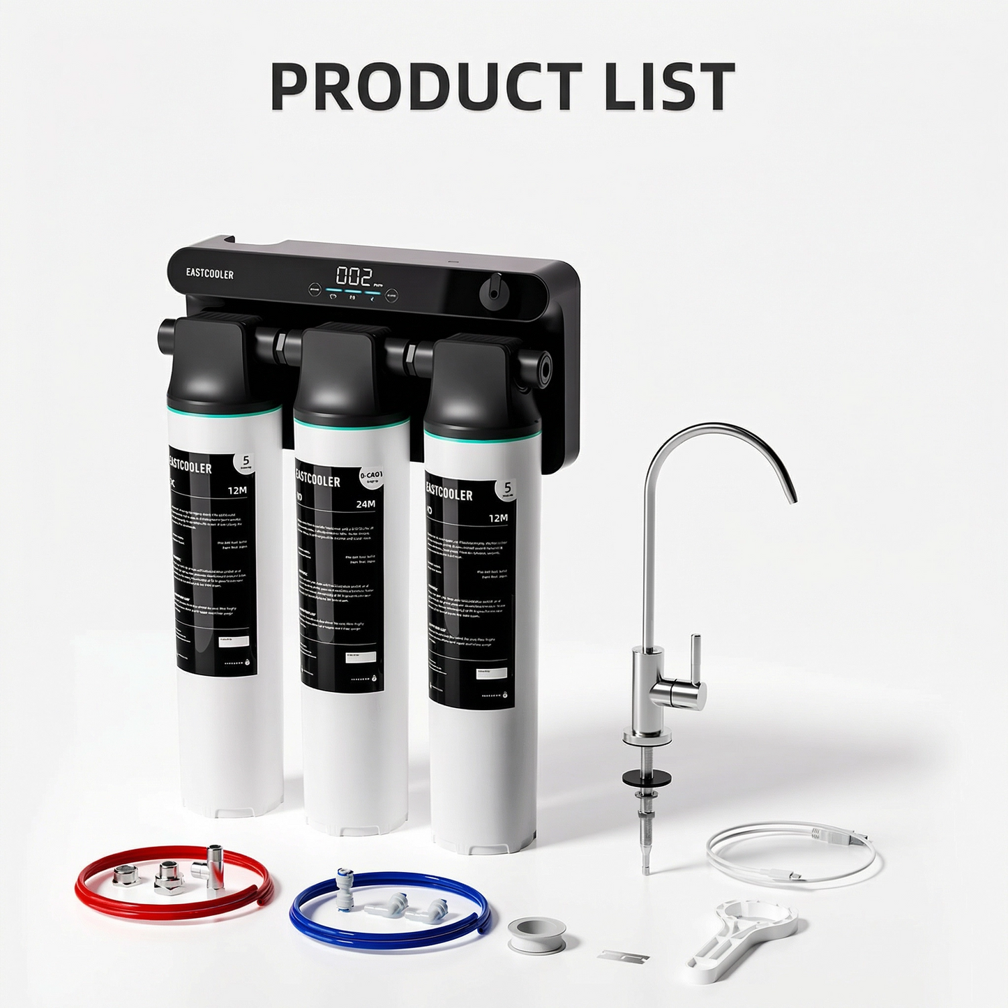 Sistem de filtrare a apei cu osmoză inversă fără rezervor sub chiuvetă – 800 GPD, 0,0001 microni RO, afișaj TDS în timp real, raport pur la scurgere 4:1, robinet dedicat inclus